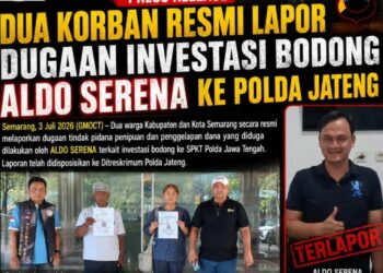 Dua Warga Korban Aldo Serena Resmi Lapor Dugaan Penipuan Investasi Bodong ke Polda Jateng