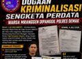 Dugaan Kriminalisasi Sengketa Perdata, Warga Mranggen Dipanggil Polres Demak
