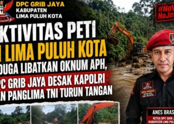 Aktivitas PETI di Lima Puluh Kota Diduga Libatkan Oknum APH, DPC GRIB Jaya Desak Kapolri dan Panglima TNI Turun Tangan