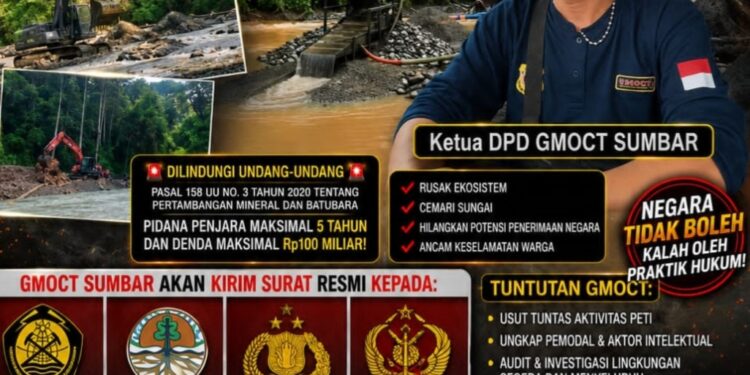 Dapat Laporan Anggota Media, GMOCT Sumbar Desak Usut Tuntas Tambang Emas Ilegal di Limapuluh Kota Sampai ke Dalangnya