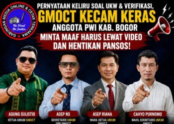 Pernyataan Keliru Soal UKW & Verifikasi, GMOCT Kecam Keras Anggota PWI Kab. Bogor Minta Maaf Harus Lewat Video dan Hentikan Pansos
