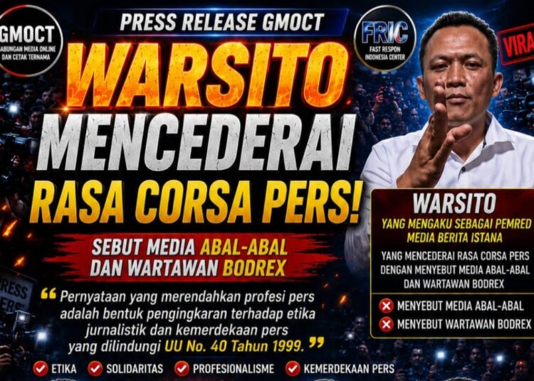 Pernyataan Warsito di Media Sosial Tuai Sorotan, GMOCT Tegaskan Pentingnya Etika Pers dan Penghormatan terhadap Kemerdekaan Pers