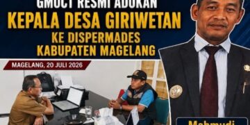 Mahmudi Sebut Media “Sepihak” dan Diduga Cawe-Cawe Intervensi, GMOCT Resmi Laporkan Kades Giriwetan Tersebut ke Dispermades Kab. Magelang
