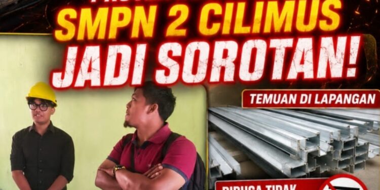 Diduga Gunakan Baja Ringan Tak Sesuai Spesifikasi, Proyek Revitalisasi SMPN 2 Cilimus Jadi Sorotan!