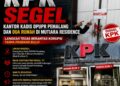KPK Lakukan Penyegelan Kantor Kadis DPUPR Pemalang dan Dua Rumah di Mutiara Residence