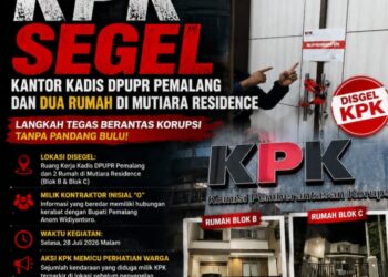KPK Lakukan Penyegelan Kantor Kadis DPUPR Pemalang dan Dua Rumah di Mutiara Residence