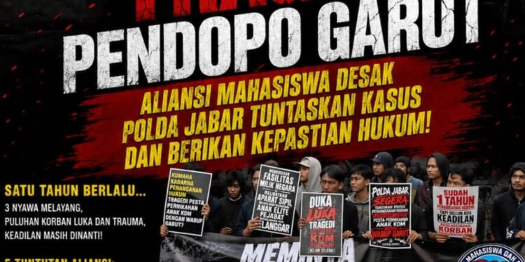 Genap Setahun Tragedi Pendopo Garut, Aliansi Mahasiswa Desak Polda Jabar Tuntaskan Kasus dan Berikan Kepastian Hukum