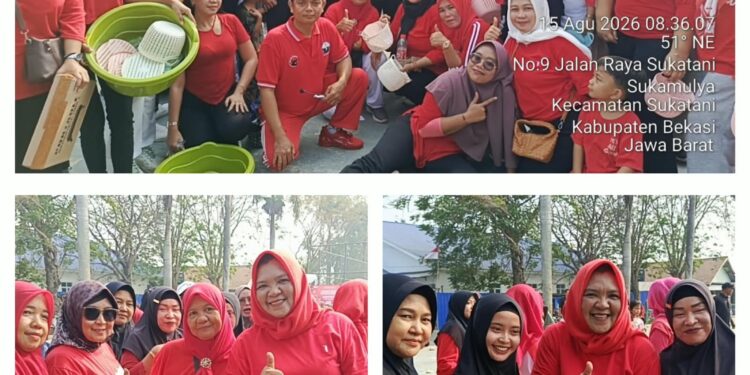 Yel-Yel “Ibu Desi Satu, Pendukungnya Banyak” Menggema di Stadion Mini Sukatani, Senam Sehat Semarakkan HUT ke-81 RI