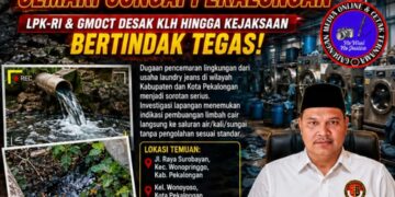 Kantongi Bukti Foto dan Video, Dugaan Limbah Laundry Jeans Cemari Sungai Pekalongan, LPK-RI dan GMOCT Desak KLH, Polri Hingga Kejaksaan Bertindak Tegas!
