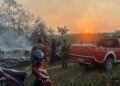 Polsek Muara Bungo Bersama Manggala Agni Padamkan Karhutla di Kebun Karet Teluk Beringin