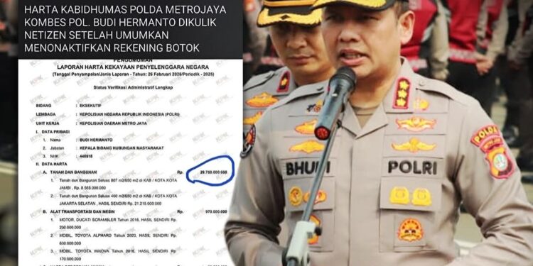 Gegara Umumkan Pemblokiran Rekening Aktivis AMPB, Kini Harta Kabid Humas PMJ Kombes Pol Budi Hermanto “Jadi Sorotan”