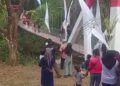 Jembatan Gantung Pongpet Cijulang Ambruk Saat Diresmikan Bupati  Pangandaran