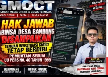 Hak Jawab Babinsa Desa Bandung Disampaikan, Temuan Investigasi GMOCT Tetap Berdiri – Pemuatan Sesuai UU Pers No. 40 Tahun 1999