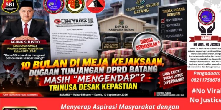 10 Bulan di Meja Kejaksaan, Dugaan Tunjangan DPRD Batang Belum Jelas? TRINUSA & GMOCT Desak Kepastian
