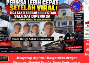 Periksa Lebih Cepat Setelah Viral: Tiga Saksi Korban Sri Lestari Selesai Diperiksa, GMOCT: Apakah Karena “No Viral No Justice”?
