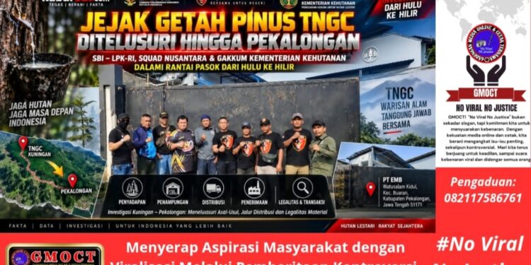 Jejak Getah Pinus TNGC Menyusuri Jawa: SBI–LPK-RI, Squad Nusantara & Gakkum Telusuri Rantai Pasok Hingga PT EMB Pekalongan