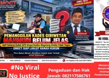 Pemanggilan Kades Giriwetan Mahmudi Belum/Tidak Jelas, Apif Sularso Kabid APD Dispermades Magelang Dinilai Tidak Tegas – GMOCT Siap Lanjut Ranah Hukum