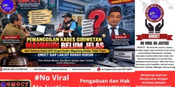 Pemanggilan Kades Giriwetan Mahmudi Belum/Tidak Jelas, Apif Sularso Kabid APD Dispermades Magelang Dinilai Tidak Tegas – GMOCT Siap Lanjut Ranah Hukum