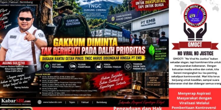 Gakkum Diminta Tak Berhenti pada Dalih Prioritas – Dugaan Rantai Getah Pinus TNGC Harus Dibongkar Hingga PT EMB