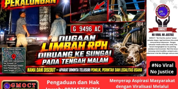 Dugaan Limbah RPH Dibuang ke Sungai Tengah Malam, Nama Dani Disebut – Aparat Diminta Telusuri Pemilik, Perintah, dan Legalitas Usaha