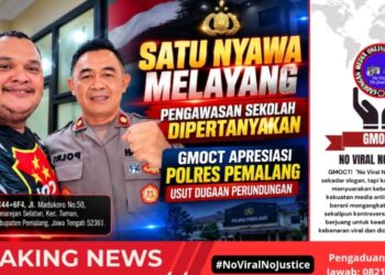 Satu Nyawa Melayang, Pengawasan Sekolah Dipertanyakan: GMOCT Apresiasi Polres Pemalang Usut Dugaan Perundungan