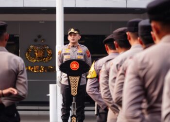 Polres Bogor Gelar Apel Kesiapsiagaan Pengamanan Penyekatan Jelang Dua Tahun Pemerintahan Prabowo-Gibran