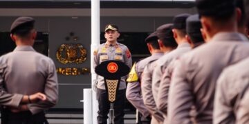 Polres Bogor Gelar Apel Kesiapsiagaan Pengamanan Penyekatan Jelang Dua Tahun Pemerintahan Prabowo-Gibran