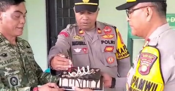 Polsek Kedungwaringin Beri Kejutan HUT ke-81 TNI, Sinergitas TNI-Polri Makin Solid